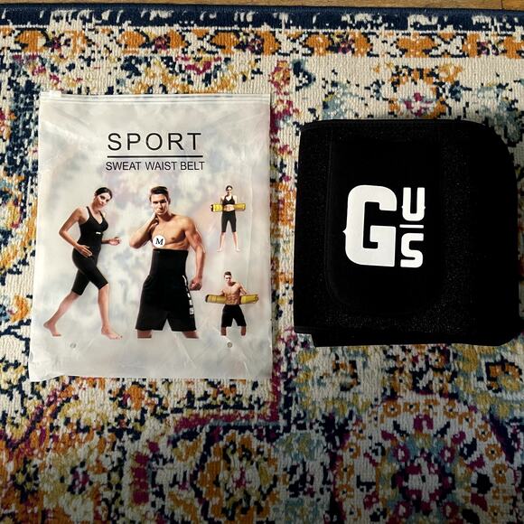 BLACK UNISEX SWEAT WAIST BELT, HIGH COMPRESSION TO SHRINK YOUR WAISTLINE. BNWOT - Picture 3 of 7